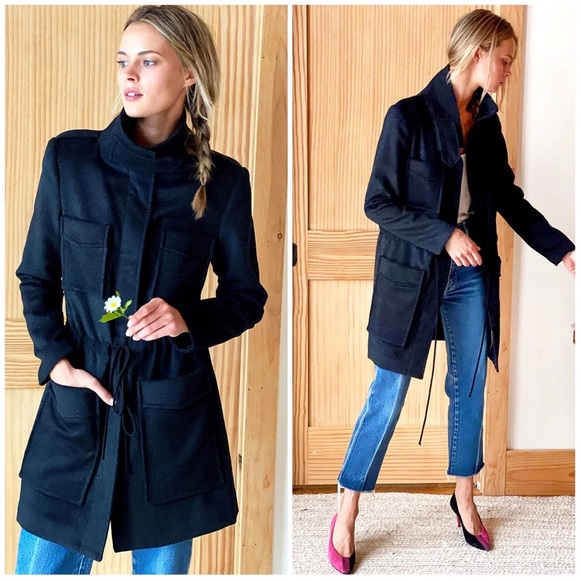 Emerson Fry Jackets & Blazers - EMERSON FRY Army Coat - Charcoal Wool Cashmere